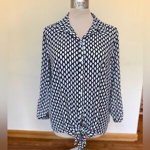 Peter Nygard Monochrome Geometric Top #127